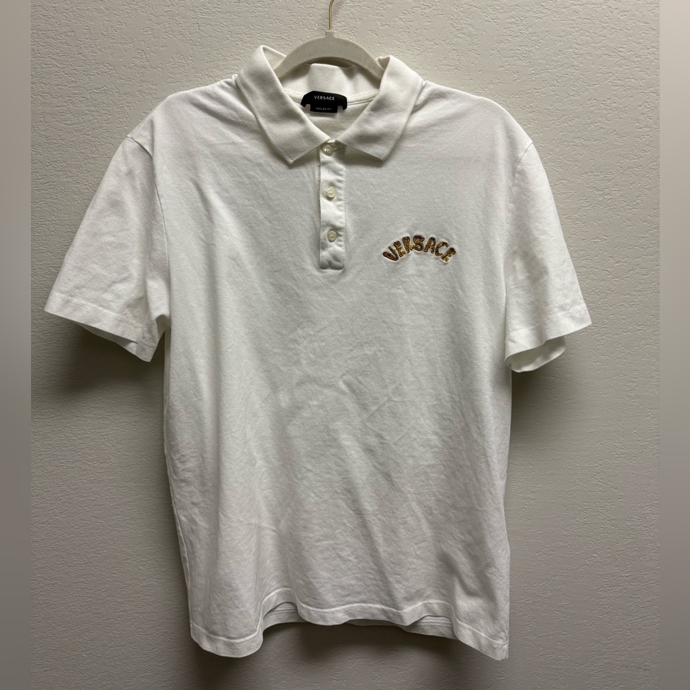 Versace Seashell Baroque Logo Polo Shirt 🐚